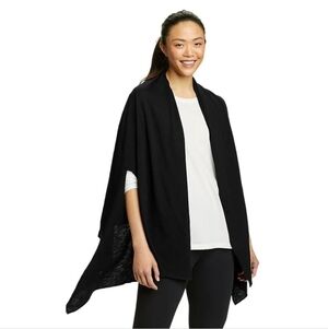 Eddie Bauer Black Daisy Travel Wrap, One Size NWT